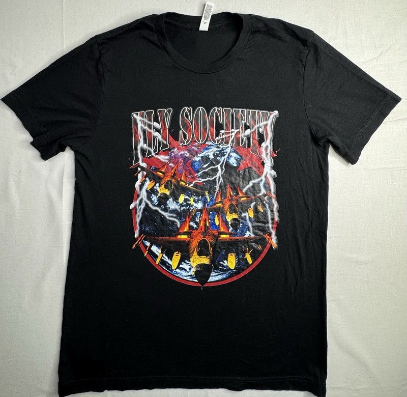 Bella+Canvas Men’s Fly Society Graphic T-Shirt Black Size M