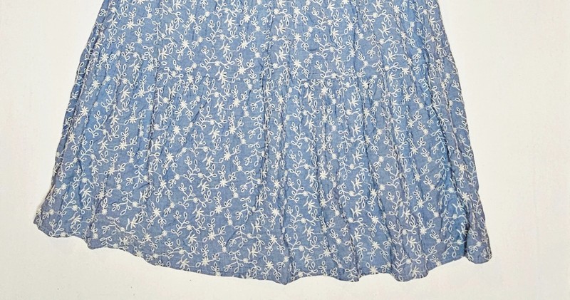 Old Navy Women's Plus Blouse Top Blue Floral Embroidered Smocked Square Neck 4X gallery