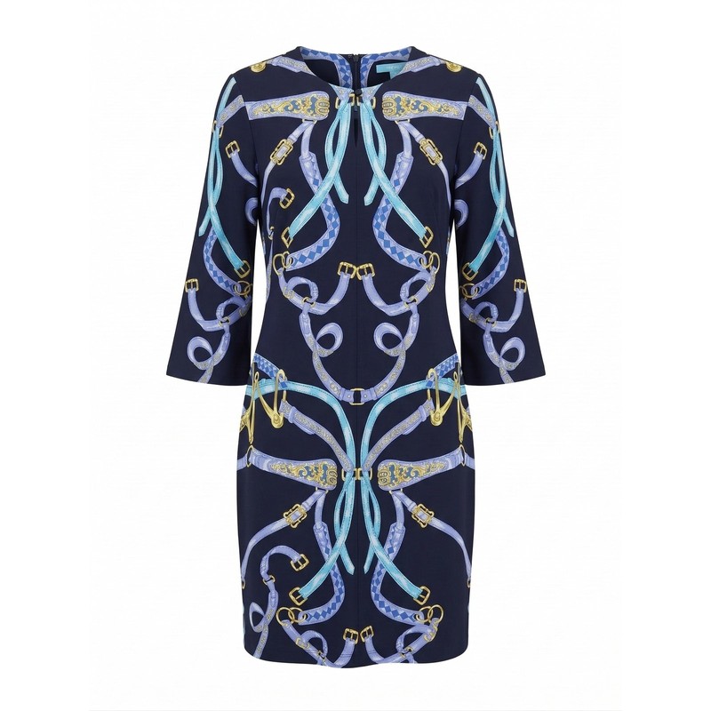 J. McLaughlin Women’s S Catalina Cloth Equestrian Preppy Old Money Shift Dress