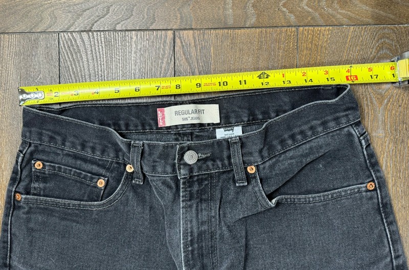 Levi's 505 Regular Fit Jeans Men's 33x30 Faded Black Charcoal Y2K gallery