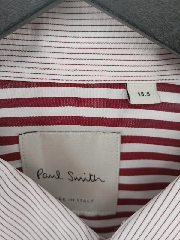 Paul Smith Men's Shirt Collar: 15.5 in Red 100% Cotton Basic New with tags gallery