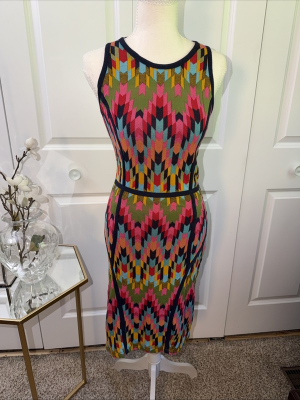 Anthropologie Aldomartins Mosaic Jackie Spanish Knitwear Sweater Dress Size 4
