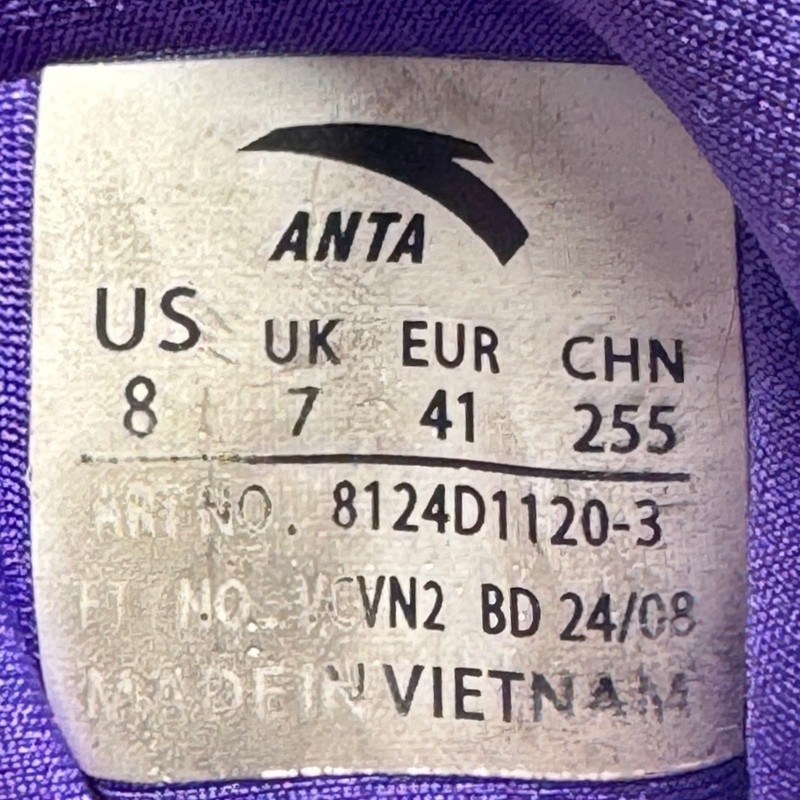 Anta Kai 1 Speed Twin Flame Mens 8 Purple Basketball Shoes 8124D1120-3 gallery