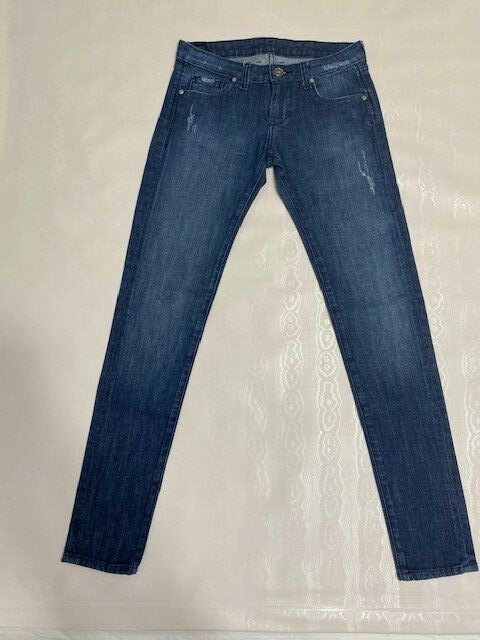 The Unknown Factory Blue Skinny Slightly Distressed Jeans Size 26