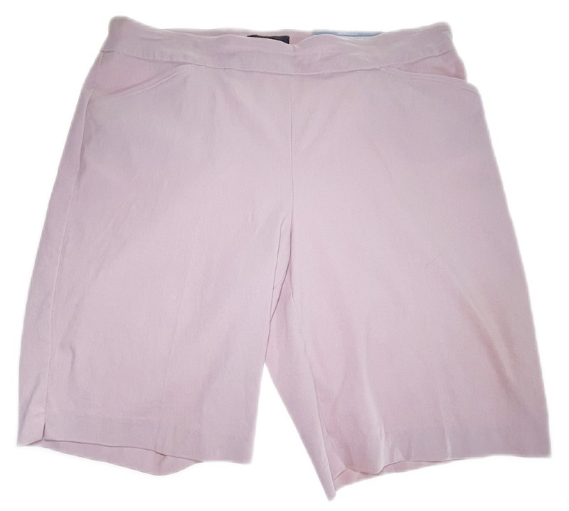 Large Liz Claiborne Stretch Shorts Rose Quartz Pink Stretch Flat Front