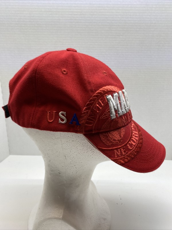 USMC Red United States US Marines Corps Logo Emblem Marine Adjustable Cap Hat gallery