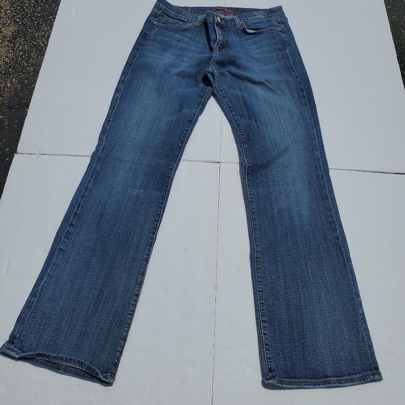 Vigoss Women’s Juniors Button Flap Pockets Denim Flare Denim Blue Jeans Size 13