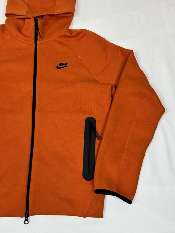 Nike Tech Fleece Windrunner Full Zip Hoodie Jacket Men's Medium Orange FB7921 gallery