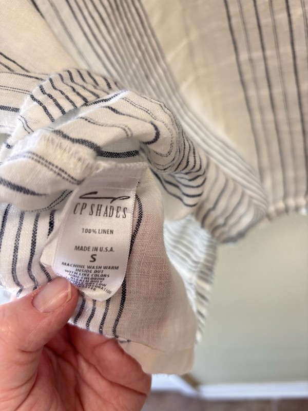 CP Shades Women’s Lissa 100% Linen Tunic Top Sz S Blue And White stripe gallery