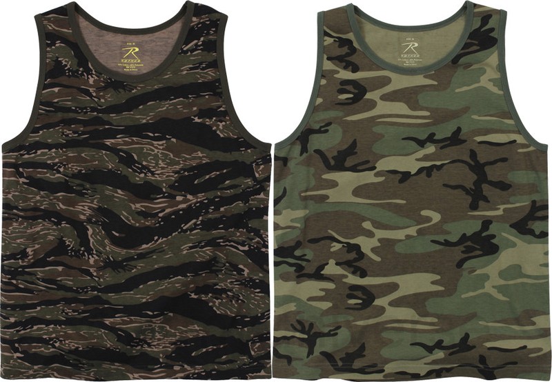 Rothco Washed Camo Tank Top Tactical A Shirt Army Camo Muscle Sleeveless Tee