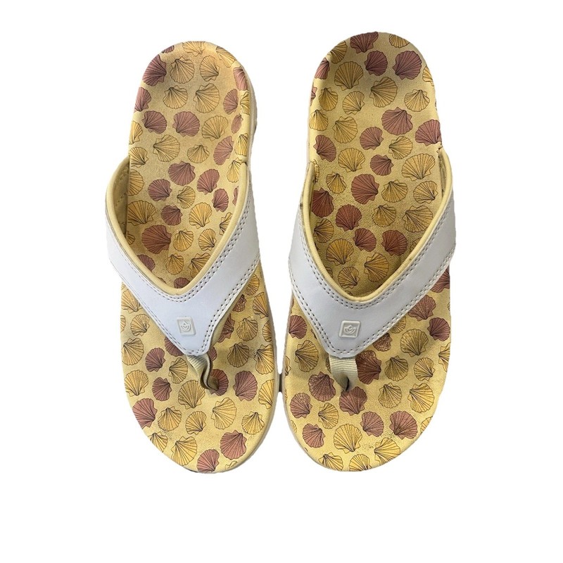 Spenco Womens Yumi Ocean Shell Sandal Size US 8B White Yellow