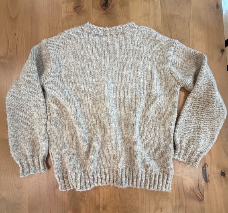 Easel Los Angeles Size S Beige Chunky Knit Crewneck Sweater gallery