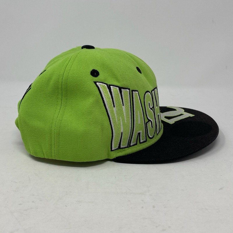 Vintage Washington DC Neon Green Snapback Hat Streetwear Baseball Cap Skater gallery
