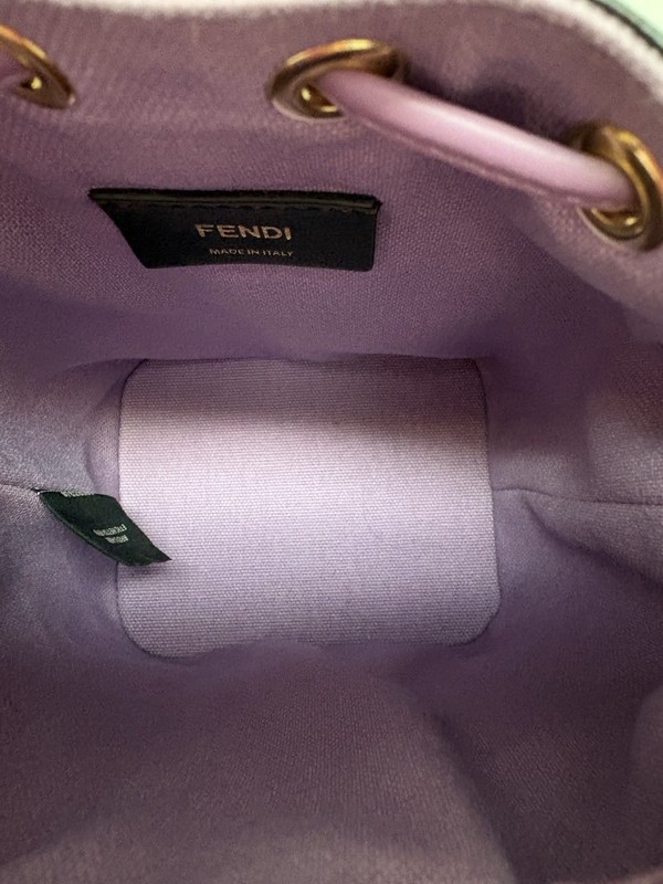 Fendi Woven Handle Mon Tresor Bucket Bag Zucca Embroidered Canvas Mini Lavender gallery
