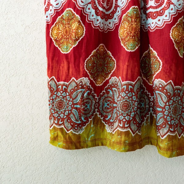 Maurices Boho Dress Large Multicolor Deep V Neck Lined Empire Waist Festival Mid gallery