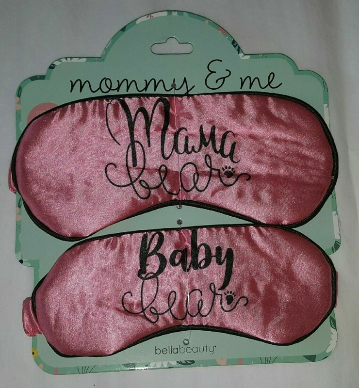 NEW BELLA BEAUTY Mommy & Me Sleep Masks Set Mama Bear Sleeping in Vacation Fun