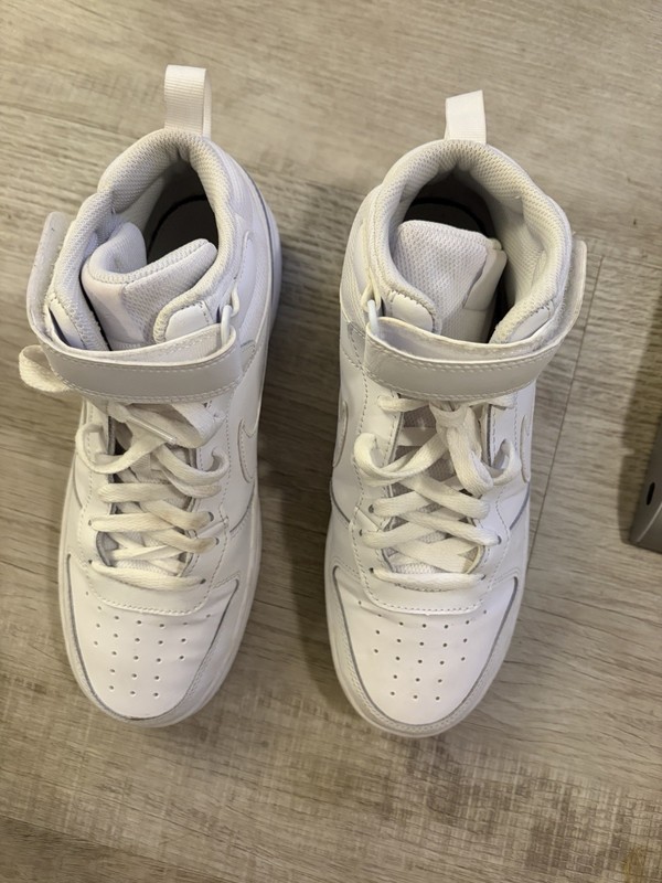 Nike White Leather High Top Men's Basketball Athletic Sneakers gallery
