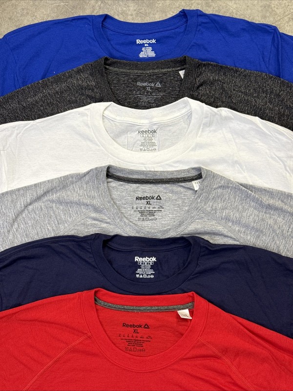 Reebok Men’s Short Sleeve 6 Pack New T-Shirt, Size MEDIUM (6 Colors Pack)