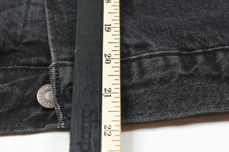 Levi's Original Puff Sleeve Trucker Jacket Womens Medium Black Long Sleeve Denim gallery