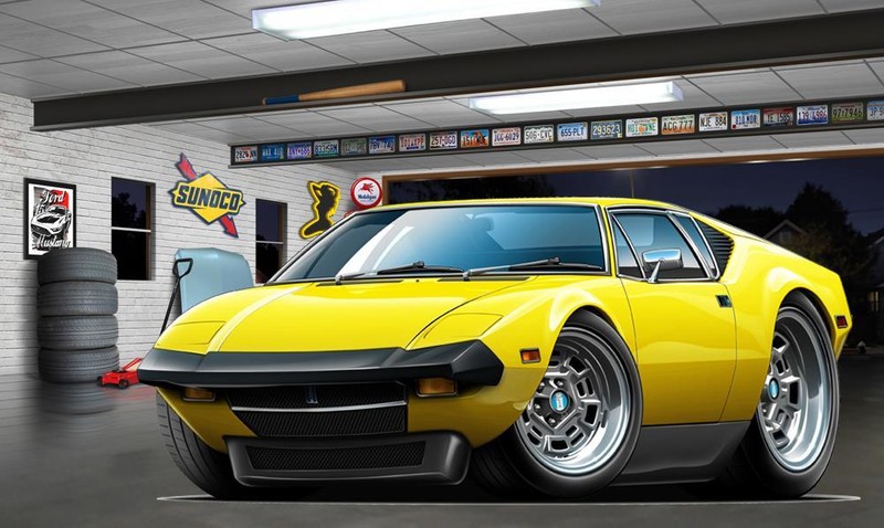 1973-75 DeTomaso Pantera Exotic Car Art Print NEW