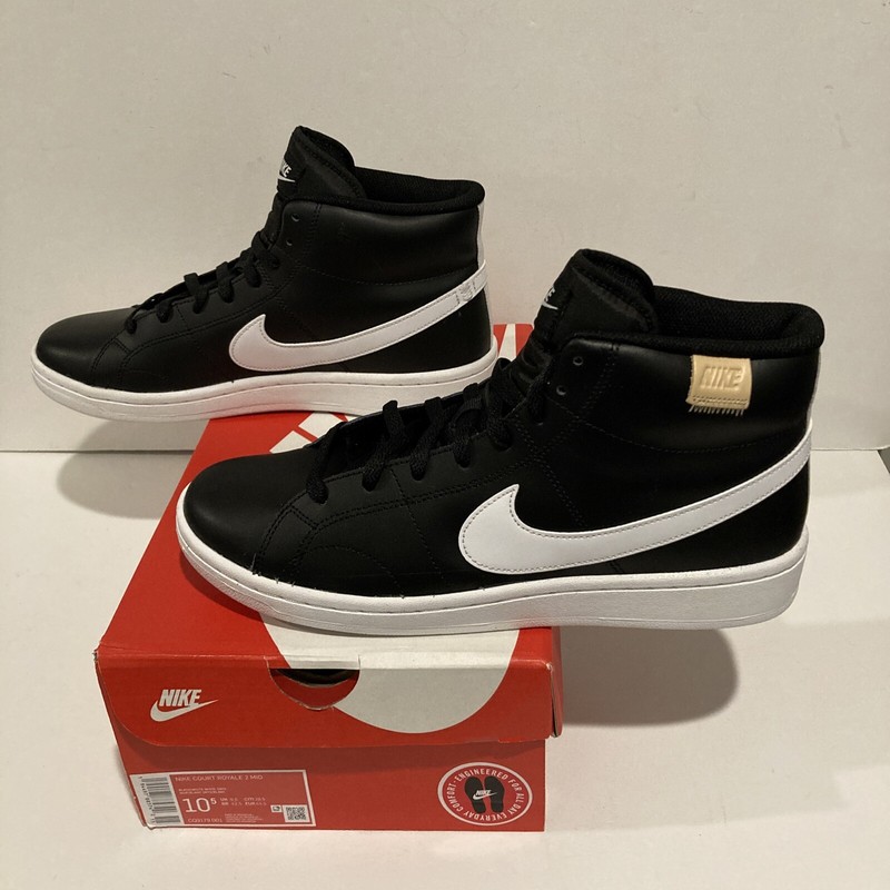 Nike Mens Court Royale 2 Mid CQ9179-001 Black Shoes Sneakers Size 10.5