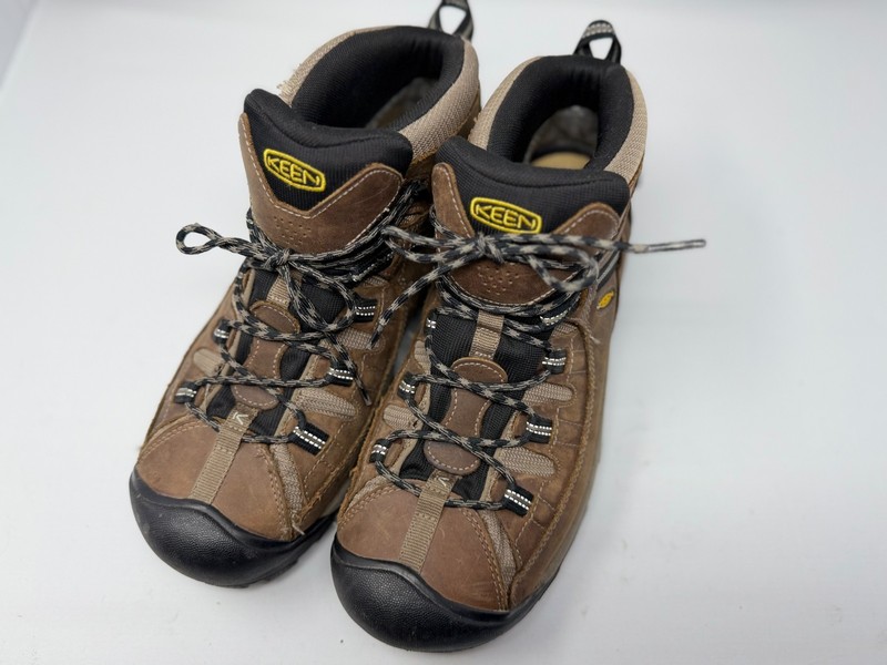 KEEN Men’s Targhee Mid Hiking Boots Brown Leather Trail Shoes Size 13 EU47