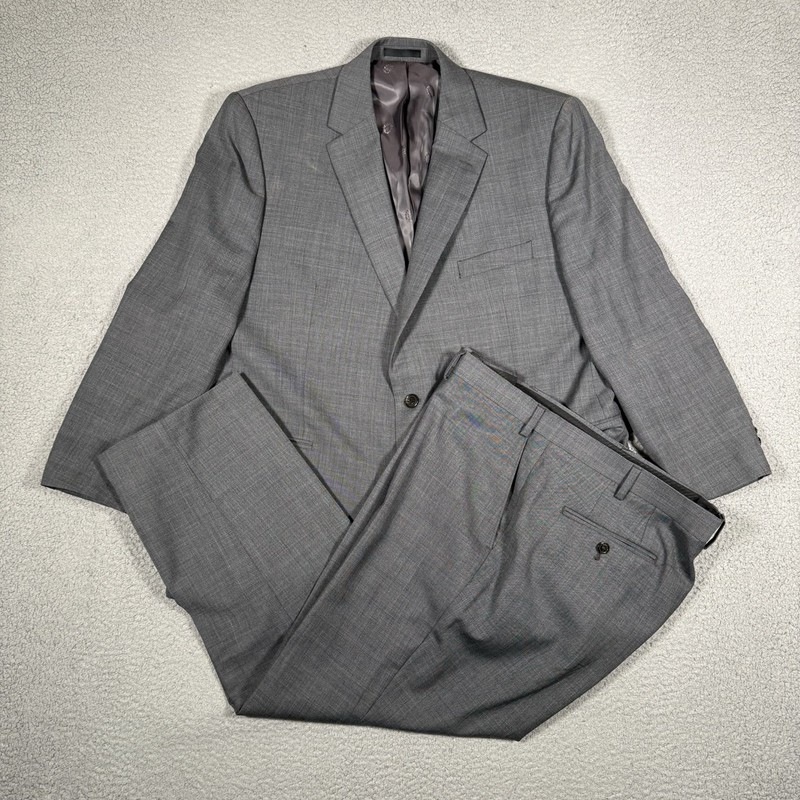 Lauren Ralph Lauren Suit Mens 46R 38×28 Gray 2 Piece Wool Blend Casual Preppy