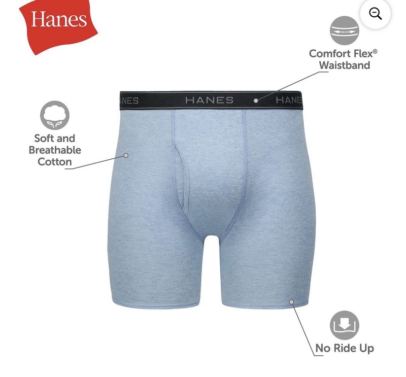 10-Pack HANES Men’s XL Boxer Briefs Tagless Comfort Flex Waistband Solid Colors gallery