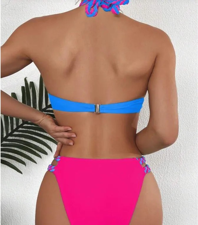 Solid Color Bikini Women Swimwear Quick Dry Adjustable Lace Push Up Swimsuit gallery