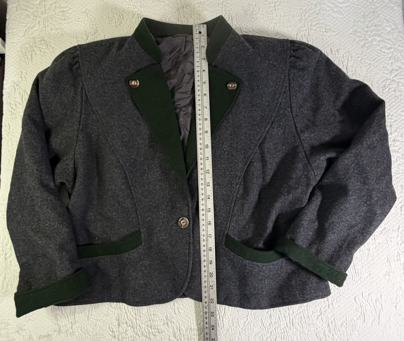 Vintage Lodenfrey Wool Hunting Riding Jacket Women Grey Trachten Field Blazer L gallery