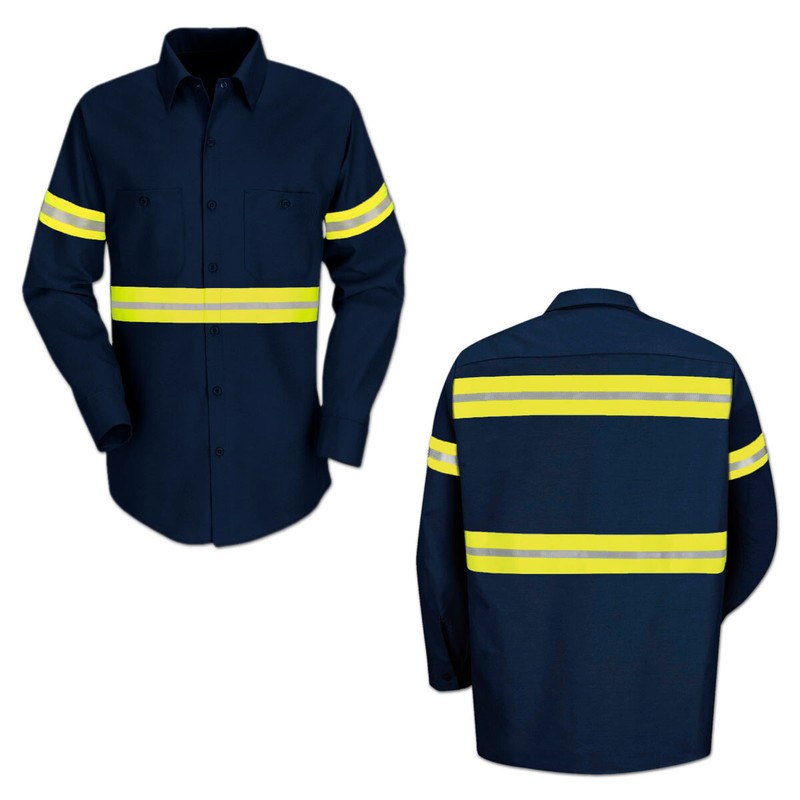 Red Kap Enhanced Visibility Hi Vis Reflective Work Towing Uniform Shirts LS gallery