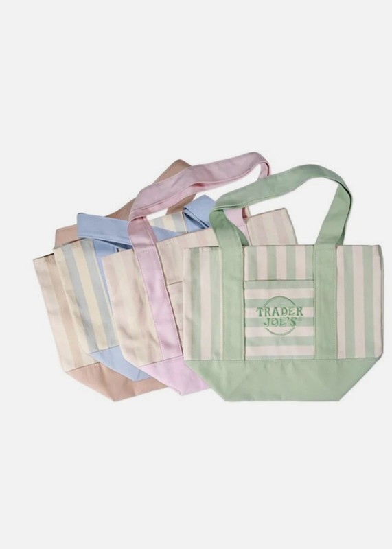 READY TO SHIP! Authentic Trader Joe's Mini Pastel Stripe Tote Bag (1 piece) gallery