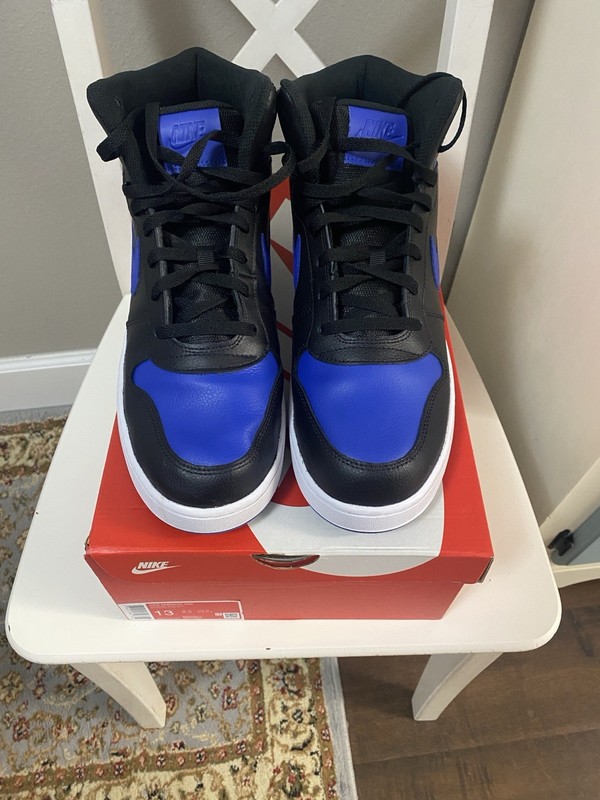 Nike Ebernon Mid Men’s Mid Top Leather Sneaker Black Game Royal White AQ1773-001 gallery