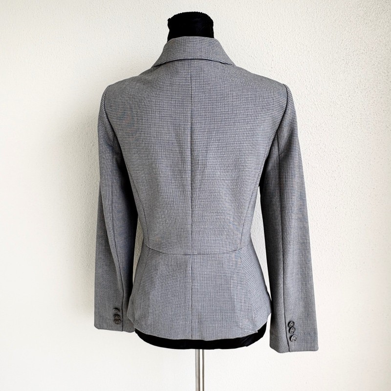 White House Black Market Plaid Blazer, Womens 10P Gray NEW gallery