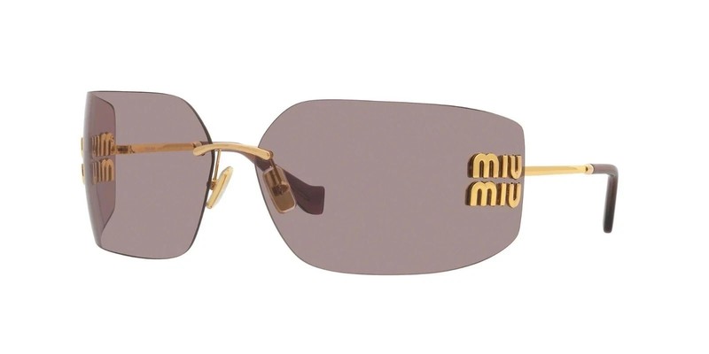 Miu Miu SMU 54YS Gold/Light Purple Brown (5AK0/6I) Sunglasses