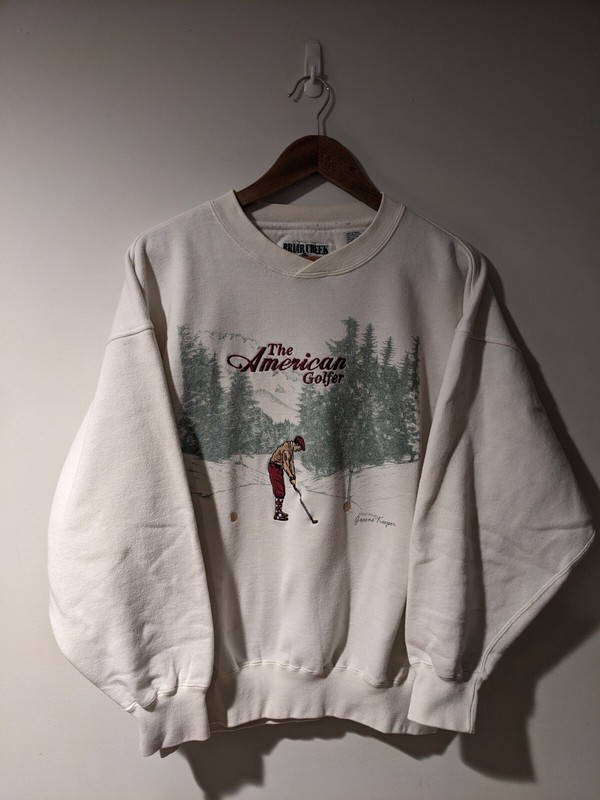 Vintage 90s The American Golfer Sports Beige Large Sweatshirt