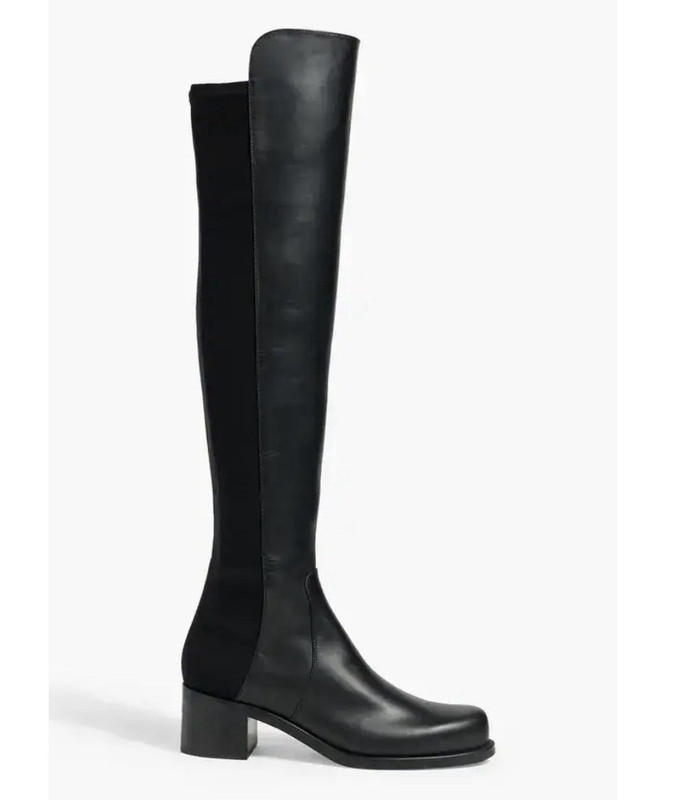 Stuart Weitzman Women’s Black Over-The-Knee Stretch Leather Riding Boots 9.5
