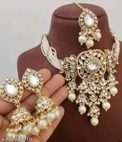 Indian Bollywood Gold Plated Kundan Choker Bridal Necklace Earrings Jewelry Set gallery