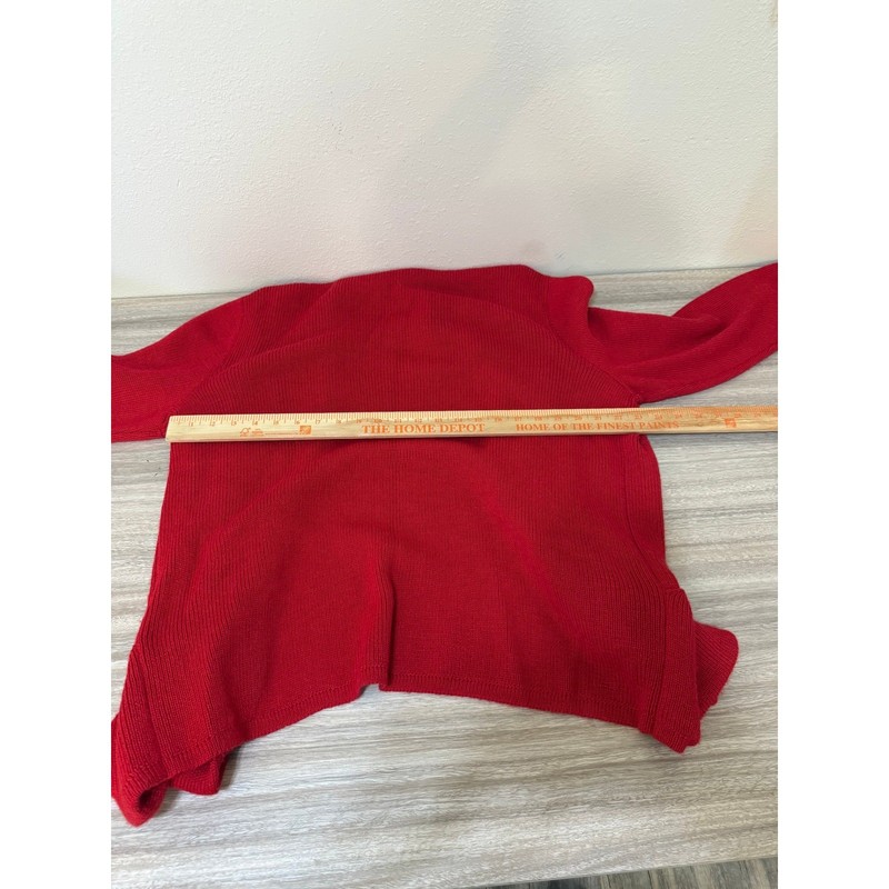 The Alpaca Collection Women Cardigan Large Red Open Front Shawl Pocket Luxury gallery