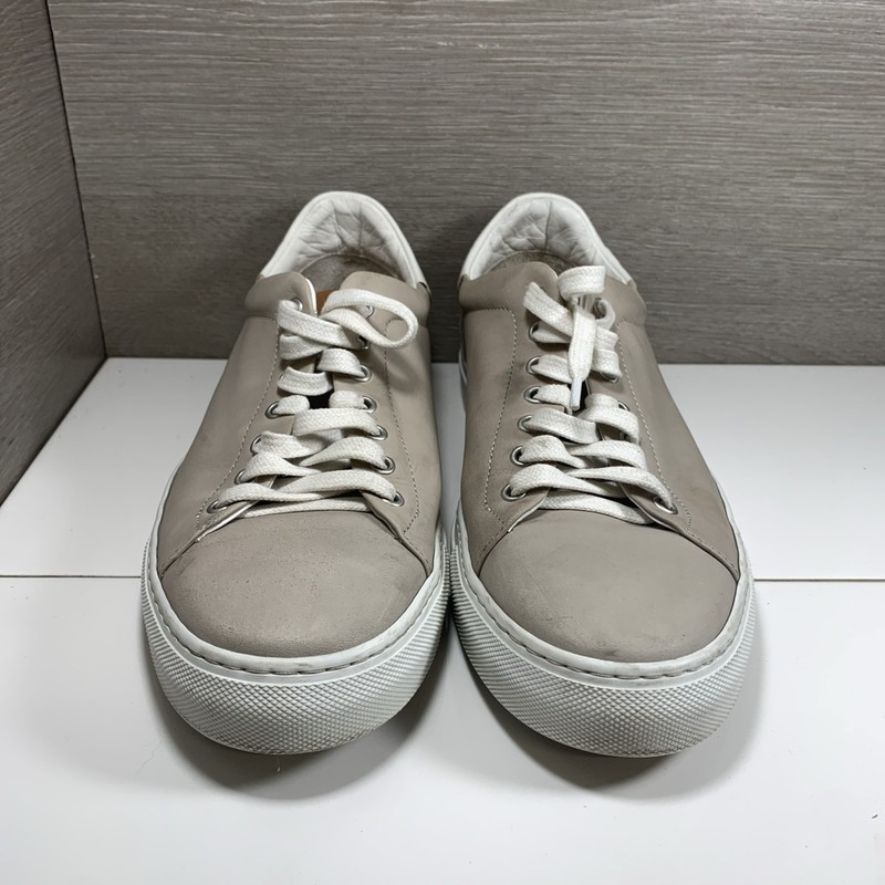 Good Man Edge Lo-Top Sneakers Beige Leather Casual Shoes US Sz 10 Made in Italy gallery