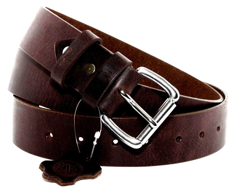 Men's Genuine Buffalo FULL GRAIN Leather Belt, 1 1/2" width, Handmade, By Amish gallery
