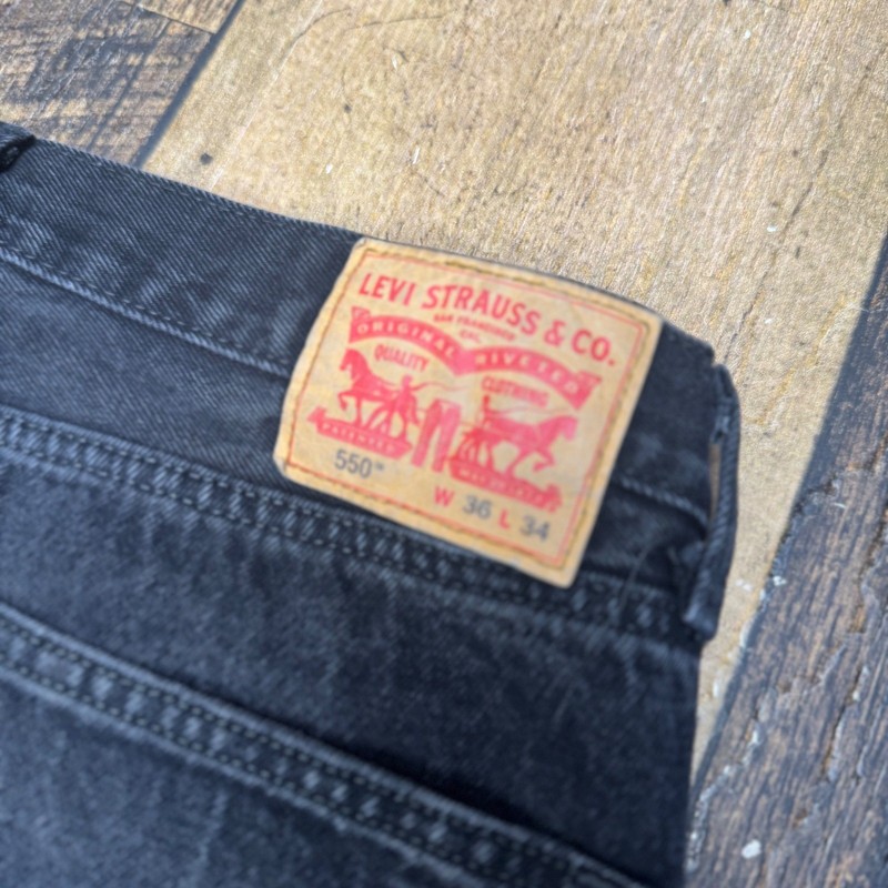 Levi Strauss Co 550 Mens Black Relaxed Fit Jeans Size 36x31 gallery