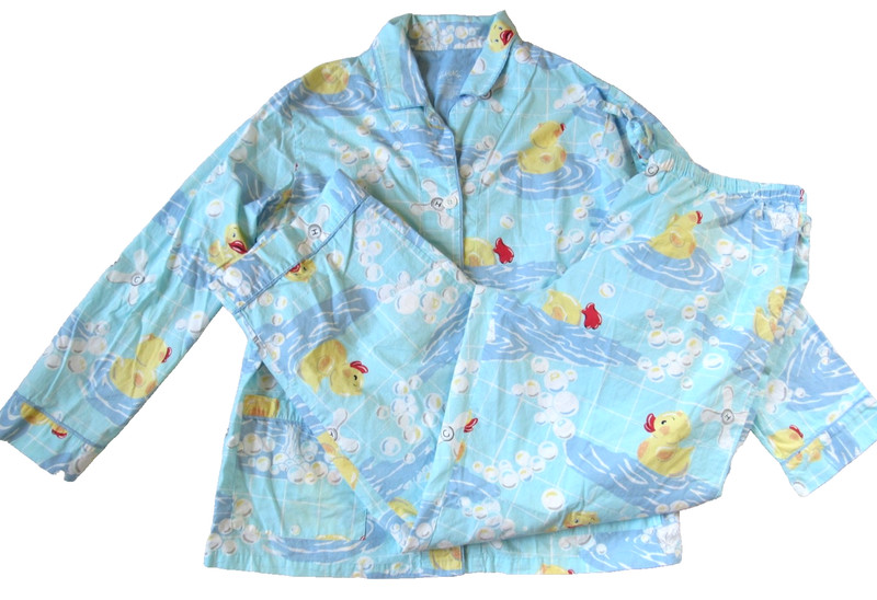 Nick & Nora Pajama Set Rub-A-Dub Rubber Duck 100% Cotton Top & Pants W’s XXL 2XL