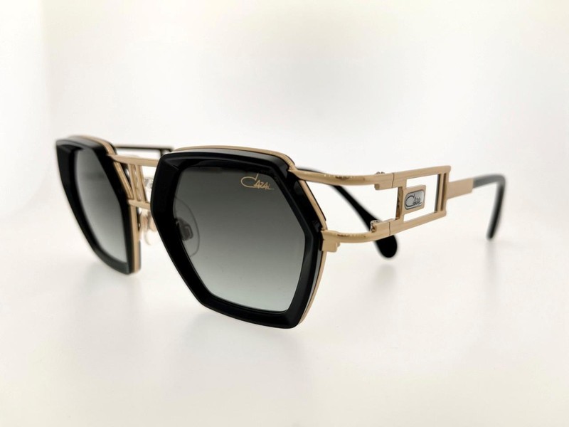 CAZAL SUNGLASSES 677 001 46MM BLACK GOLD FRAME WITH GREY GRADIENT LENSES
