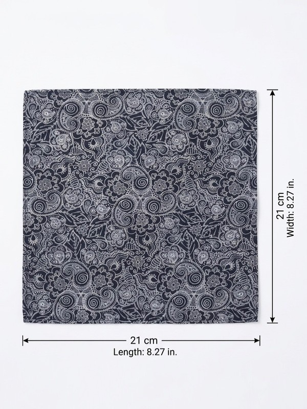 Elegant Paisley Pocket Square for Men's Suits - Smooth Fabric (Back View) gallery