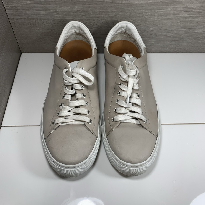 Good Man Edge Lo-Top Sneakers Beige Leather Casual Shoes US Sz 10 Made in Italy gallery