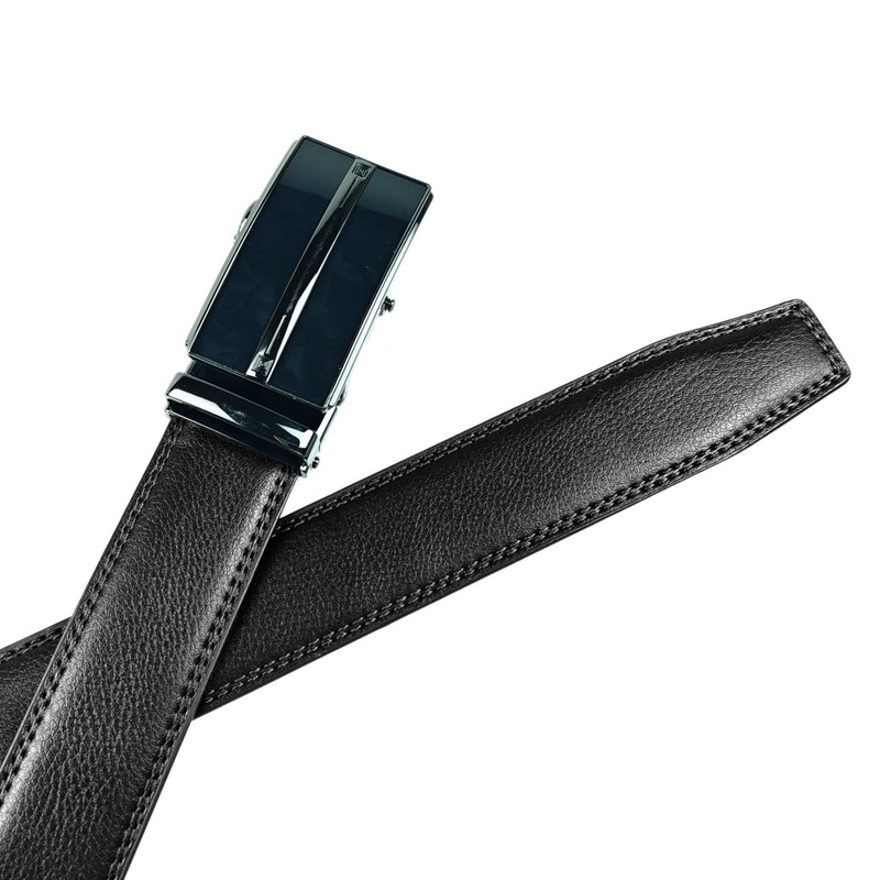 Genuine Real Leather Mens Ratchet Belt Belts For Men Adjustable Automatic Buckle gallery