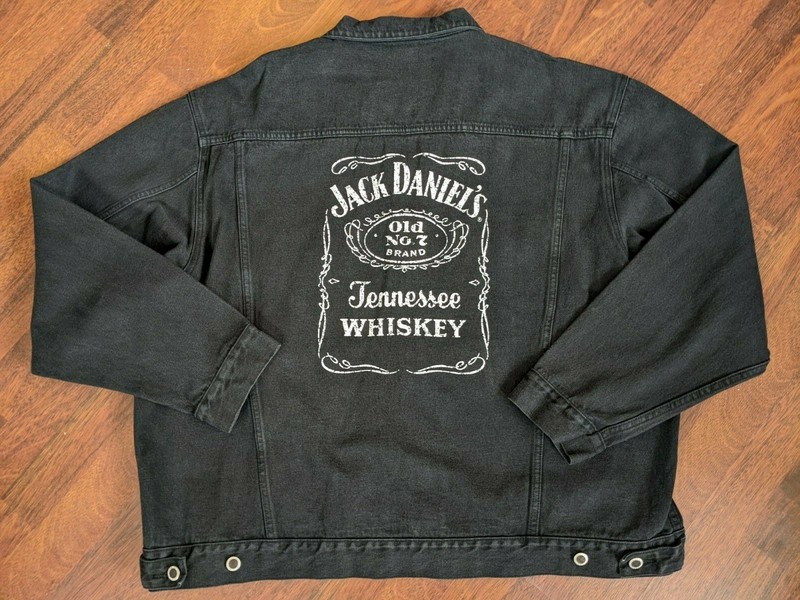 Haleman Jack Daniel's Black Denim Jean Jacket 100% Cotton Men's SIZE 3XL gallery