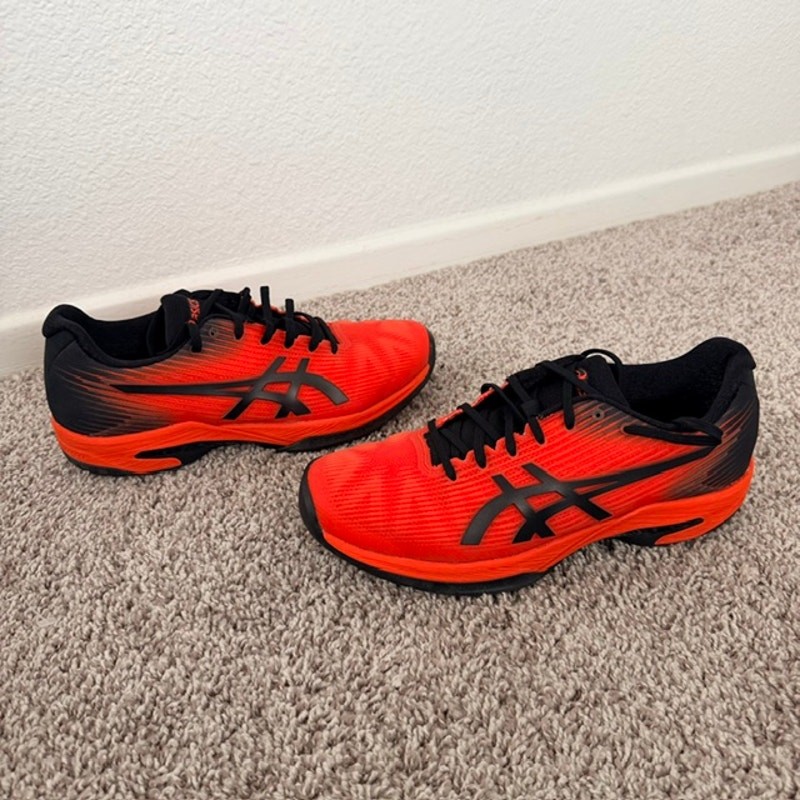 ASICS Tennis Shoes Solution Speed FF Cherry Tomato/Black Men’s 7.5