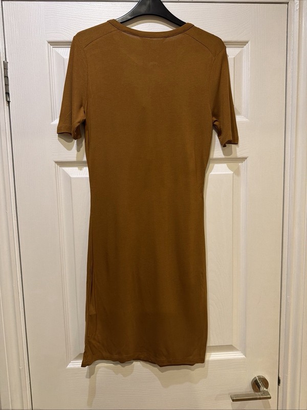 French Connection Ladies Earth Clay Solid Mead Jersey Button Front Dress gallery